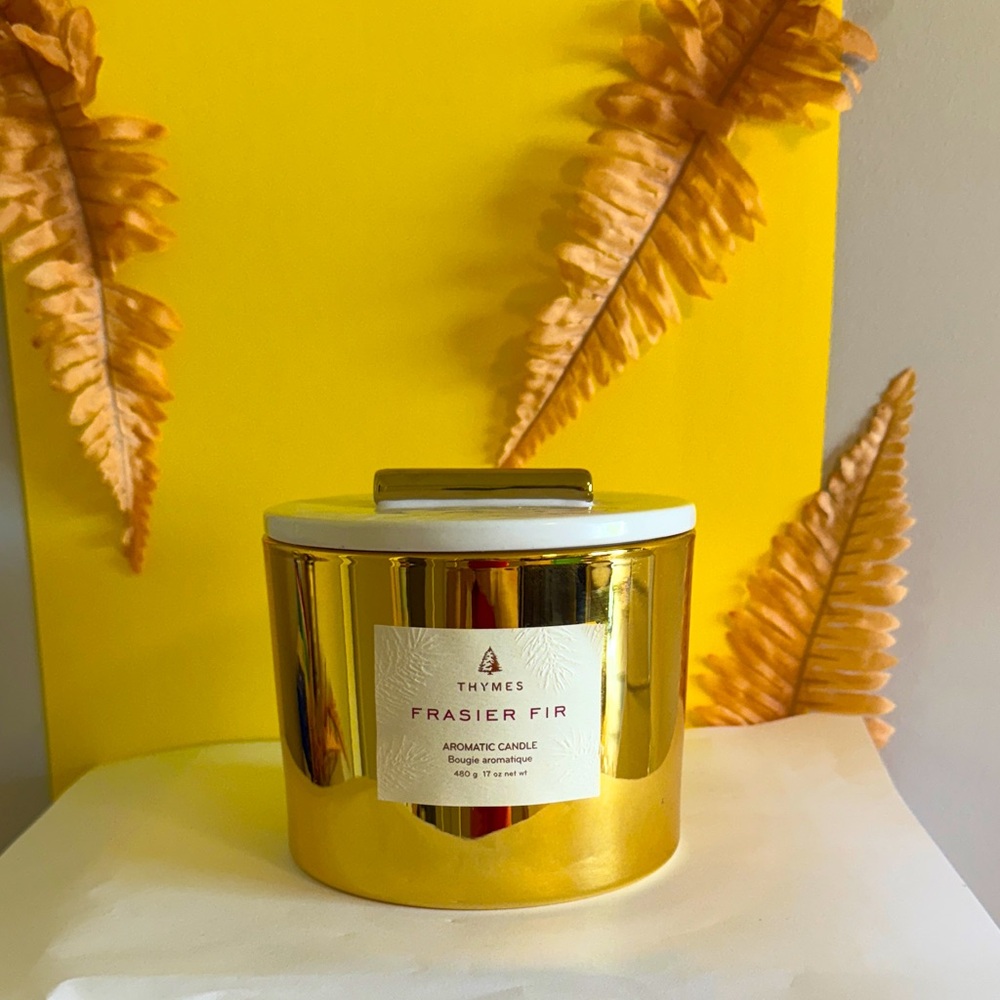 Thymes Frasier Fir Gold Candle 480g 17oz
